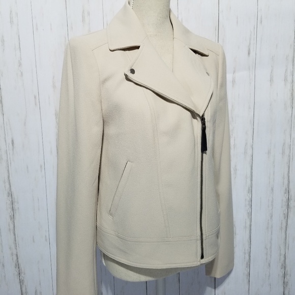 Ann Taylor Jackets & Blazers - Ann Taylor Cream Moto Blazer Jacket
